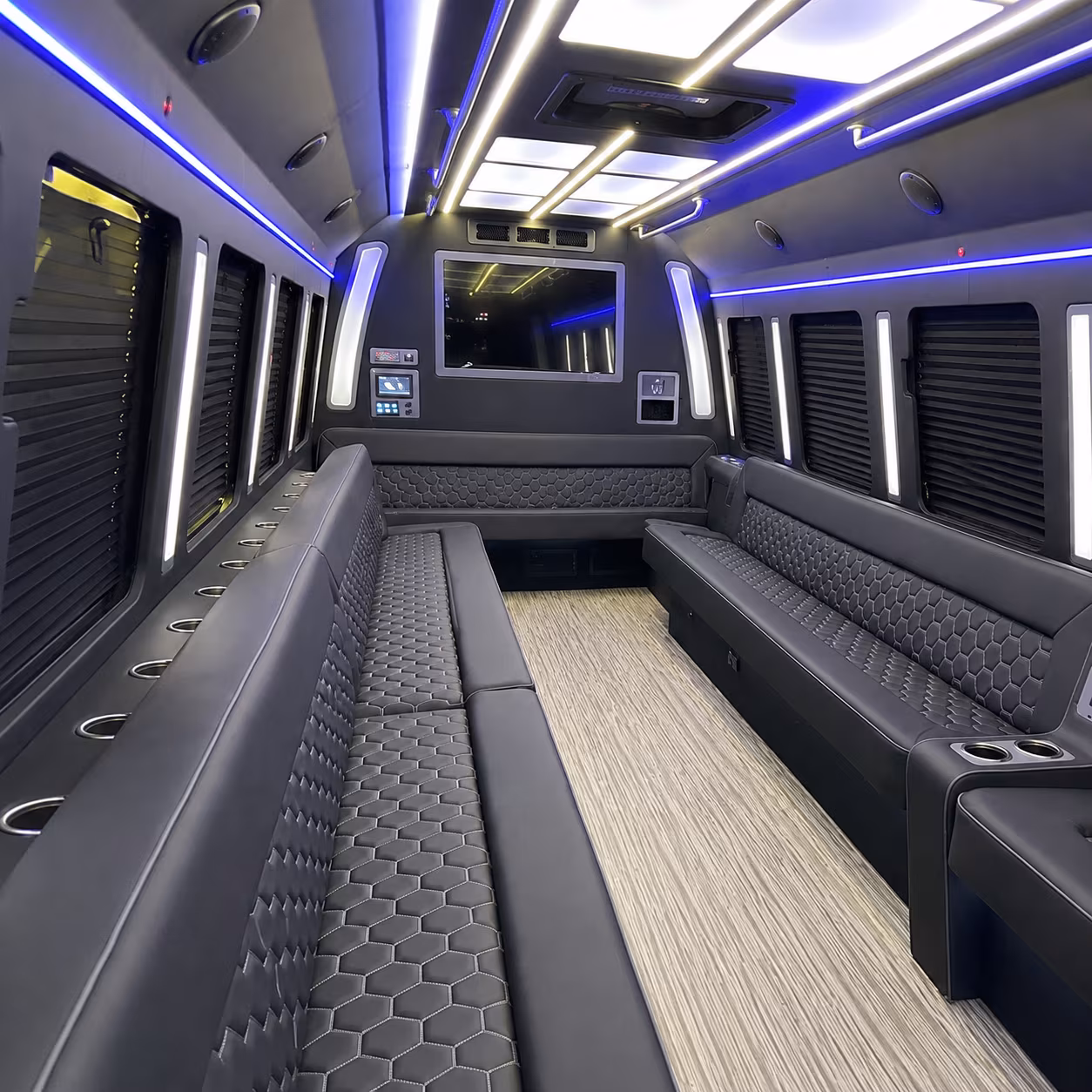 bowie 40 passenger party bus inside