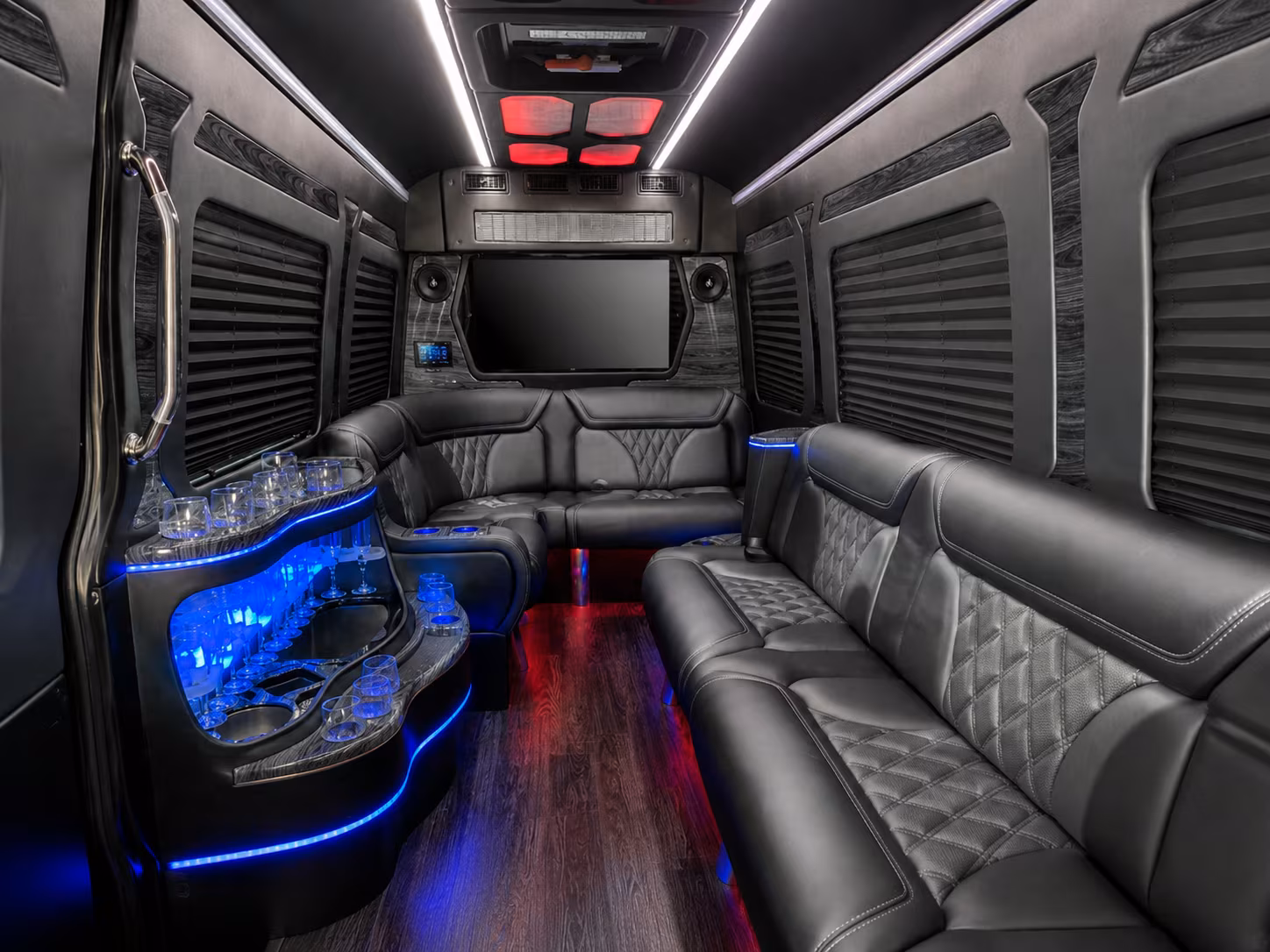 bowie 40 passenger party bus interior