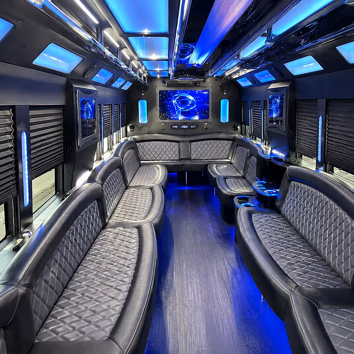 bowie 50 passenger party bus interior